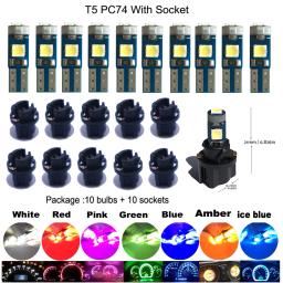 10 Lâmpadas LED Canbus T5 W3W W1.2W PC74 B8.5 Novas para Carro e Moto, Luz Indicadora de Aviso para Painel e Instrumentos - Image 5