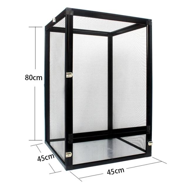 Terrário para Répteis Gaiola de Rede Desmontável Metal Ventilada 80x45x45cm