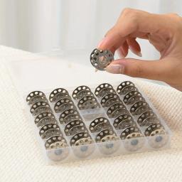 25 pçs/set bobinas vazias máquina de costura caixa de armazenamento de plástico para carretéis de máquina de costura com caixa de armazenamento de linha ferramentas de costura - Image 6
