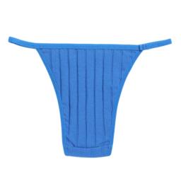 Conjunto de 2 peças: calcinhas de biquíni de algodão canelado para mulher, com corte alto, estilo «cheeky», cintura baixa, tecido respirável e macio, roupa interior lisa. - Image 5