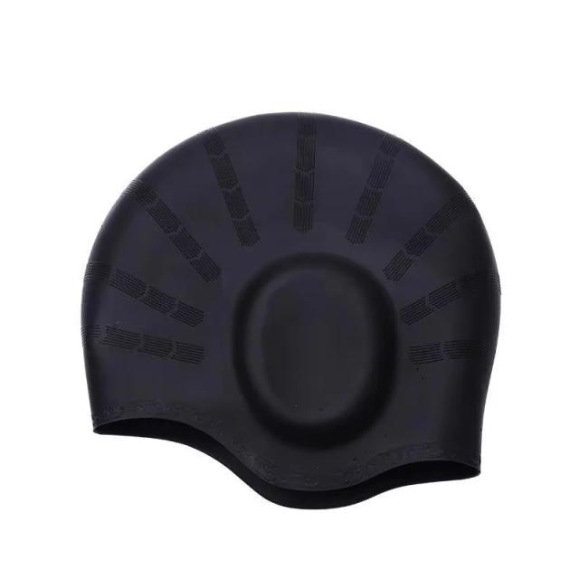 Touca de Natação de Silicone Impermeável com Proteção para Orelhas - Tamanho Único