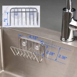 Suporte de esponja para pia de cozinha, ventosa de aço inoxidável, caddy de esponja, suprimentos de cozinha, organizador de cozinha de pia montado na parede - Image 6
