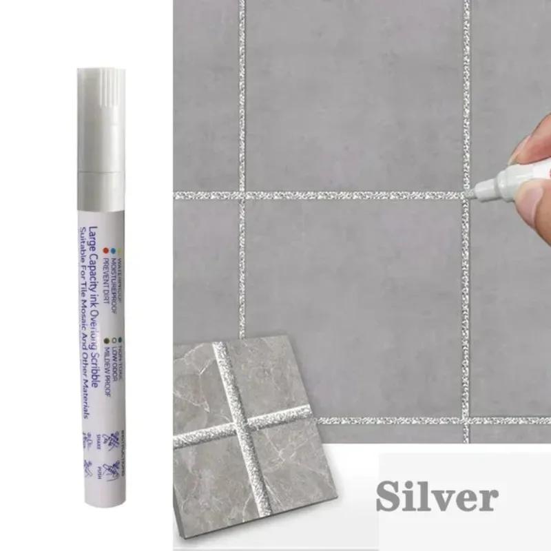 Caneta Marcadora de Rejunte Impermeável para Reparo de Juntas de Piso e Parede Preto Branco Dourado Prateado Bege - Cozinha Banheiro Lavabo - Image 1