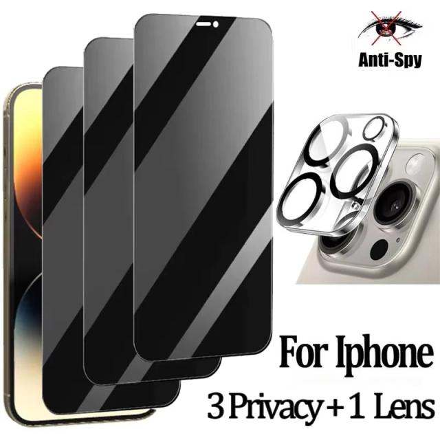 Película de Privacidade em Vidro Temperado para iPhone 14 Pro - Anti Espião
