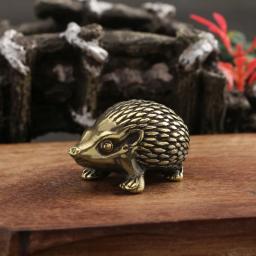 Mini ornamento de ouriço de latão, estátua de animais de metal, figura antiga de chá para casa, escritório, decoração de mesa, presente - Image 1