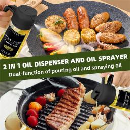 Pulverizador de óleo para cozinhar, garrafa dispensadora de azeite 2 em 1 para cozinha com adesivos, vidro premium de 16 onças/470 ml, senhor de óleo de qualidade alimentar - Image 5