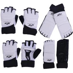 1 par luvas de karatê equipamento taekwondo metade do dedo protetor boxe mão pé proteção pés guardas artes marciais kickboxing - Image 1