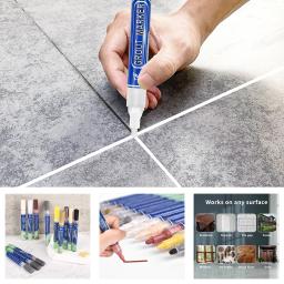 Tile Grout Canetas Branco impermeável Tile Marker Grout Pen Wall Seam Pen para telhas Piso Banheiro Descontaminação Seam Repair Tools - Image 1