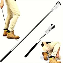 1 peça extrator de sapato retrátil de aço inoxidável, assistente de sapato, adequado para homens e mulheres, schoenlepel, buzina de sapato - Image 2