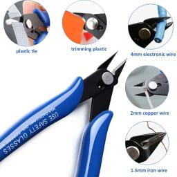 Alicate de Corte NJBLZQ em Aço Carbono para Fios Elétricos e Cabos, Alicate de Corte Lateral, Alicate de Corte Rente, Ferramenta Manual Doméstica Azul - Image 5