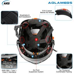 Capacete de segurança padrão de fibra de carbono com viseira dupla para capacete de engenheiro CE ANSI ABS boné de trabalho industrial resgate - Image 6