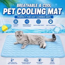 Tapete Refrescante para Cães Ice Silky, Almofada de Poliéster Respirável, Cama Leve para Alívio do Calor, Fácil de Limpar para Todas as Raças de Cães - Image 2