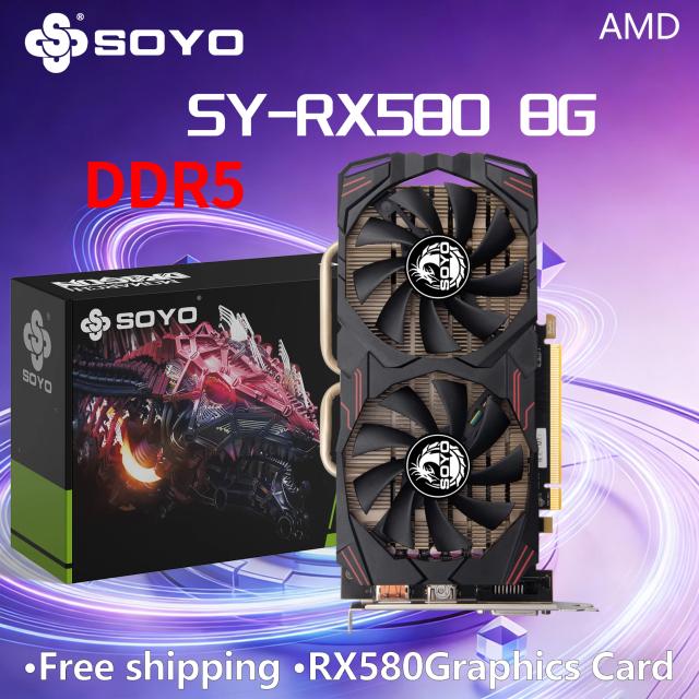 SOYO Radeon RX580 8GB GDDR5 Placa de Vídeo para Jogos