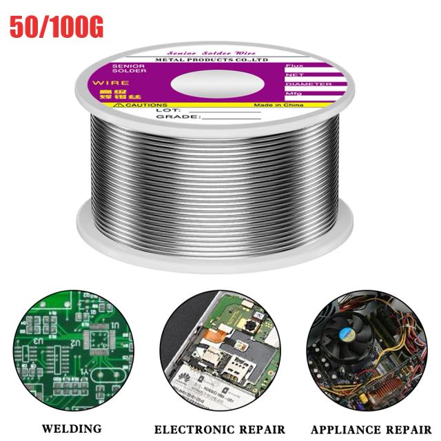 Fio de Solda de Estanho 50g/100g com Fluxo de Resina para Reparo Elétrico