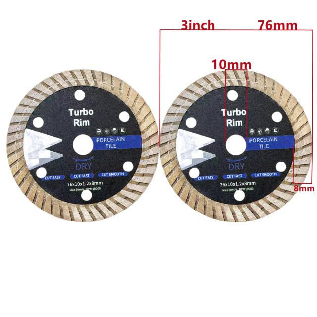 Bihui Disco de Corte Diamantado Turbo 76mm para Cerâmica e Porcelana