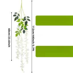 12pçs flores artificiais de videira de glicínias, atacado, corda falsa para decoração de festa de casamento em casa, seda - Image 3