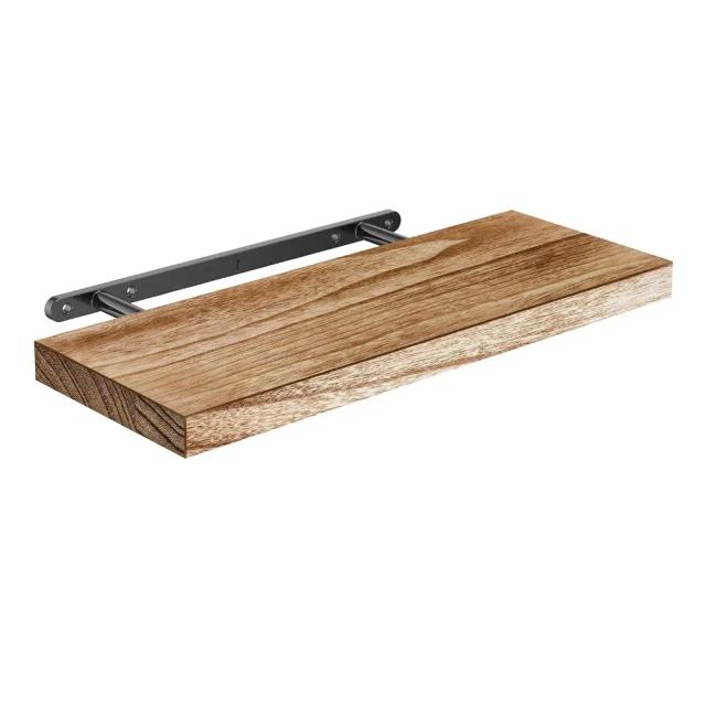 Prateleiras Flutuantes de Madeira e Ferro 42cm para Sala, Quarto e Cozinha