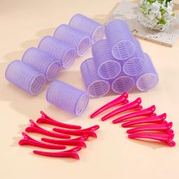 24 pçs/set auto aperto rolos de cabelo sem calor grampo de cabelo rolos cachos sem calor franja de cabelo volume auto-adesivo gancho diy ferramentas de estilo - Image 4