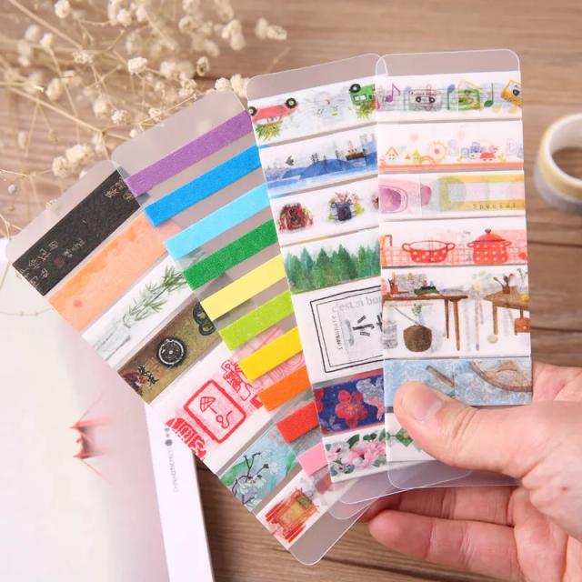 Placa de Fita Washi PVC Transparente 6 Peças para Planejador