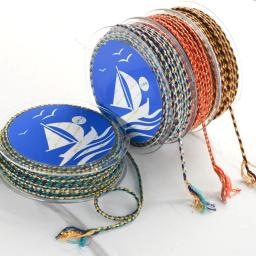 1 rolo de fio de algodão enrolado à mão colorido de 2mm, fio dourado, corda tecida, colar de pulseira para fazer joias diy, pulseira - Image 1