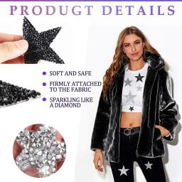 8 pçs ferro em remendos estrela apliques strass adesivo glitter estrela remendos apliques para roupas jeans reparação decoração - Image 4