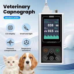 Monitor Capnógrafo Veterinário CA10S VET para Animais de Estimação com Medição de EtCO2 por Fluxo Lateral - Image 1