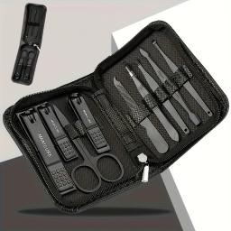 6/9 pçs conjunto de manicure de aço inoxidável kit beleza portátil com cortador de unhas tesoura arquivos ideais ferramentas cortador de unhas - Image 2