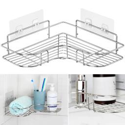 Suporte triangular de aço inoxidável, prateleira montada na parede, shampoo, chuveiro, rack de armazenamento, cozinha, banheiro, organizador - Image 1