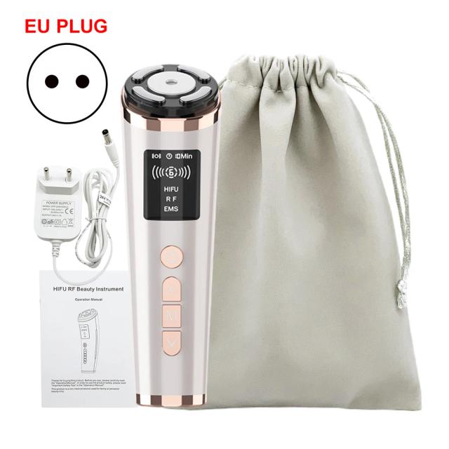 Máquina de Lifting Facial Hifu, Massageador Facial Elétrico, EMS, Microcorrente, RF, LED, Rejuvenescimento da Pele, Antienvelhecimento, Massageador Corporal Vibratório