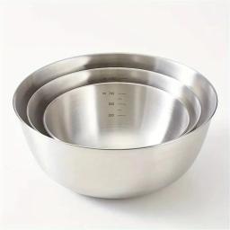 Conjunto de tigela de aço inoxidável 1-3 com escala para cozinhar, assar, armazenamento de alimentos, tigelas de mistura de grande capacidade para itens essenciais de cozinha doméstica - Image 6