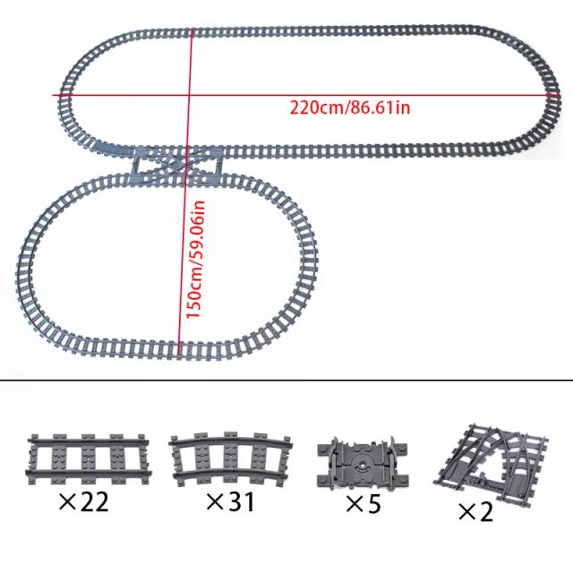 Blocos de Construção Pista de Trem Flexível DIY Ferrovia Tijolos para Carro Ferroviário