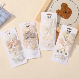 4 pçs doce laço impresso bowknot grampos de cabelo para cabelo meninas artesanal hairpin boutique presilhas headwear acessórios para o cabelo do bebê - Image 4