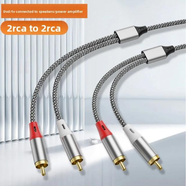 Cabo de Áudio RCA Duplo 2 Pares Conexão Universal para Áudio
