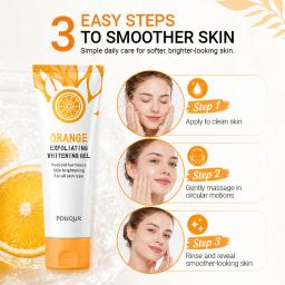 Laranja esfoliante gel removedor de manchas mortas iluminar peeling 50g reparação suave esfrega clarear hidratante hidratante cuidados com a pele coreano - Image 6