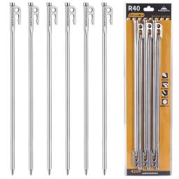 Campingmoon R40-6 estacas de barraca de aço resistente com design de gancho e furo para mochila ao ar livre barraca de acampamento dossel - Image 5
