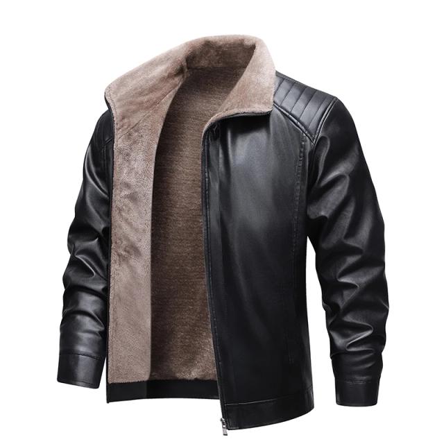 Jaqueta de Couro Masculina Inverno com Velo - Casual e Streetwear