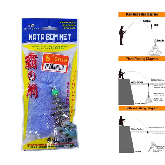 Rede de Pesca Dobrável Nylon para Exterior com Contas Luminosas para Pesca Noturna 1 Peça