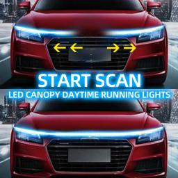 Rxz led luz de circulação diurna digitalização partida capô do carro luzes decorativas drl guia do capô do motor automático lâmpada ambiente decorativa 12v - Image 1