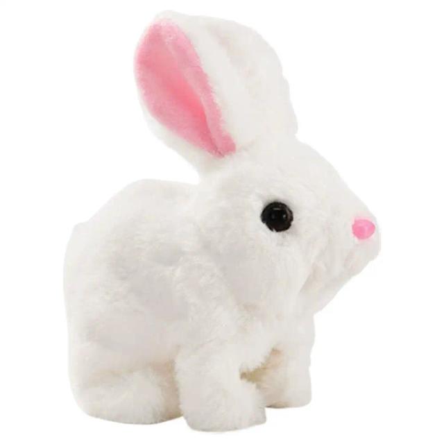 Brinquedo de Coelho Elétrico de Pelúcia, Simulação de Coelho que Anda e Emite Sons, Interativo, para Festas de Aniversário, Presentes de Feriado e Decoração de Ambientes