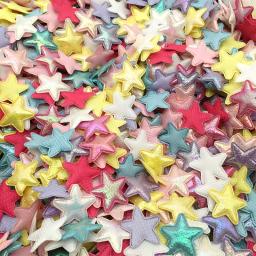 100 pçs 25mm laser acolchoado glitter pano estrelas apliques para roupas diy remendos de costura artesanal headwear grampos de cabelo acessórios - Image 3