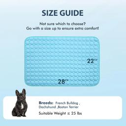 Tapete Refrescante de Verão para Pets, Almofada de Seda Gelada Respirável Antiderrapante Lavável para Cães e Gatos, Tapete Azul para Cama de Pet - Image 3
