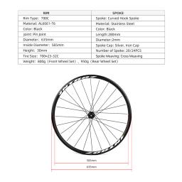 Roda de engrenagem fixa, 700c, liga de alumínio, única velocidade, trilha, peças ciclismo - Image 5