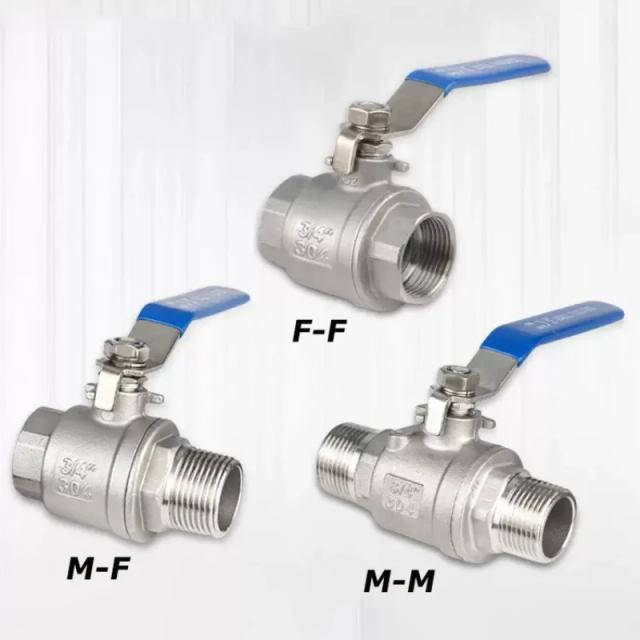 Válvula de Esfera Aço Inox 304 Porta Completa 2P BSPT 1/8" a 4"