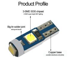 10 Lâmpadas LED Canbus T5 W3W W1.2W PC74 B8.5 Novas para Carro e Moto, Luz Indicadora de Aviso para Painel e Instrumentos - Image 4