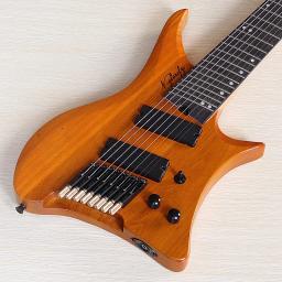 8 cordas guitarra elétrica sem cabeça 30 Polegada traste de fibra sólida cinza corpo 686mm escala fosco mini guitarra natural alta qualidade - Image 4