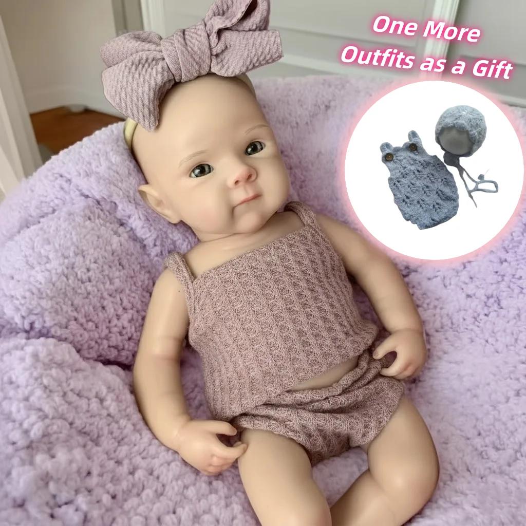 Boneca de Silicone Reborn Bettie à Prova d'Água de 13 Polegadas com 2 Conjuntos de Roupas, Pele Pintada à Mão, Toque Macio - Image 1