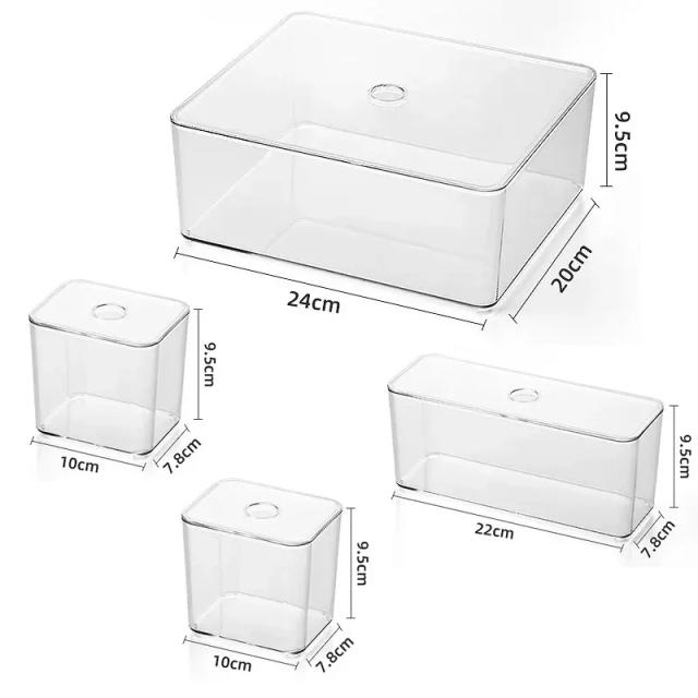 Conjunto Organizador de Gavetas Acrílico Transparente 3 Peças