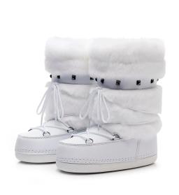Botas peludas femininas novas botas de inverno de esqui quentes botas de espaço feminino na moda senhoras sapatos de inverno antiderrapante meninas botas de neve - Image 2