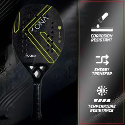 Raquete de Beach Tennis Kona Heroes Shark Mormaii 2026 3K de Fibra de Carbono de Alta Qualidade para Esportes ao Ar Livre - Image 3