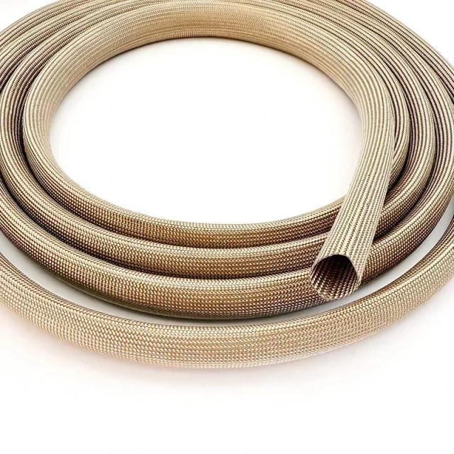 Luva de Fibra de Vidro ID 1-30mm, Luva de Cabo Flexível de Fibra Química, Fibra de Vidro Livre de Álcalis, Isolamento Trançado Retardador de Chamas